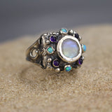 Silver Moonstone Signet Ring