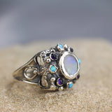 Silver Moonstone Signet Ring