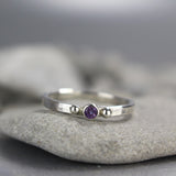 Sterling Silver Birthstone Stacking Ring