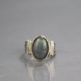 Silver Labradorite Wire Wrapped Ring