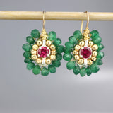 Pink Zircon Mandala Earrings