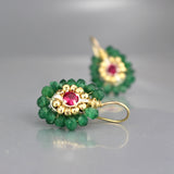 Pink Zircon Mandala Earrings