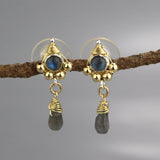 Labradorite Spring Stud Earrings