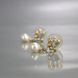 Moonstone Pearl Spring Stud Earrings