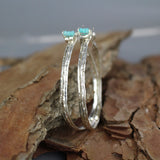 Extra Large Silver Amazonite Hoops
