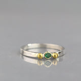 Emerald Gold and Silver Ring