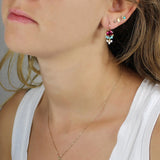 Pink Zircon Amazonite Clover Earrings