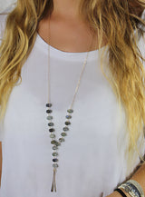 Gold Filled Labradorite Tassel Necklace