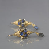 Labradorite Third Eye Earrings in Gold Filled