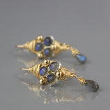 Labradorite Third Eye Earrings in Gold Filled