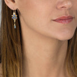Labradorite Third Eye Earrings in Gold Filled