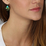Turquoise Green Glass Bee Earrings