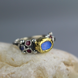 Gold Labradorite Ruby Caterina Ring