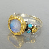 Moonstone Turquoise Venus Ring