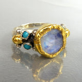 Moonstone Turquoise Venus Ring