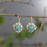 Amazonite Pearl Victoria Earrings
