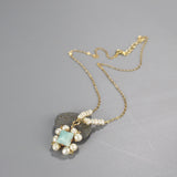 Amazonite Pearl Victoria Necklace
