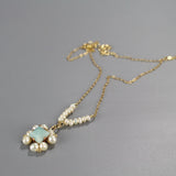 Amazonite Pearl Victoria Necklace