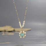 Amazonite Pearl Victoria Necklace