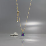 Purple CZ Turquoise Victoria Necklace