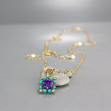 Purple CZ Turquoise Victoria Necklace