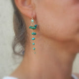 Long Turquoise Vine Earrings