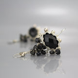 Silver Onyx Gemstone Waterfall Earrings