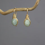 Wire Wrapped Aquamarine Earrings