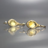 Wire Wrapped Yellow Citrine Earrings