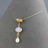 Twisted Moonstone Necklace in Sterling Silver