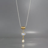 Twisted Moonstone Necklace in Sterling Silver
