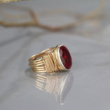 Red CZ Wire Wrapped Ring