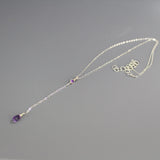 Silver Amethyst Y Necklace