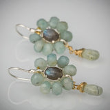 Labradorite Amazonite Flower earrings