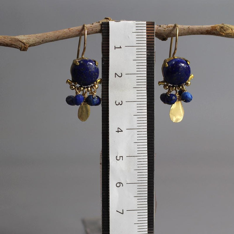 Lapis Dangle Earrings, Blue Gemstone Earrings, Lapis Wedding Earrings, Mother of the Bride, Unique Earrings, Dainty Drop Earrings, Gift Idea