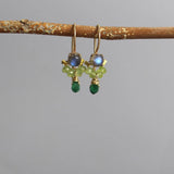 Delicate Labradorite Earrings, Green Earrings, Gold Filled Earrings, Petite Earrings, Gift for Her, Drop Earrings, Peridot, Aventurine