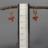 Carnelian Earrings, Unique Drop Earrings, Wire Wrap Earrings, Cluster Earrings, Gemstone Jewelry, Small Dangle Earrings, Unique Earrings