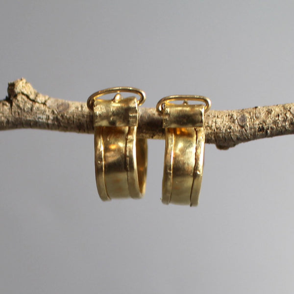 Gold Huggie Hoop Earrings, Hammered Hoop Earrings, Wide Hoop Earrings, Gold Filled or 14K Gold, Chunky Hoop Earrings, Unique Hoops, Wedding