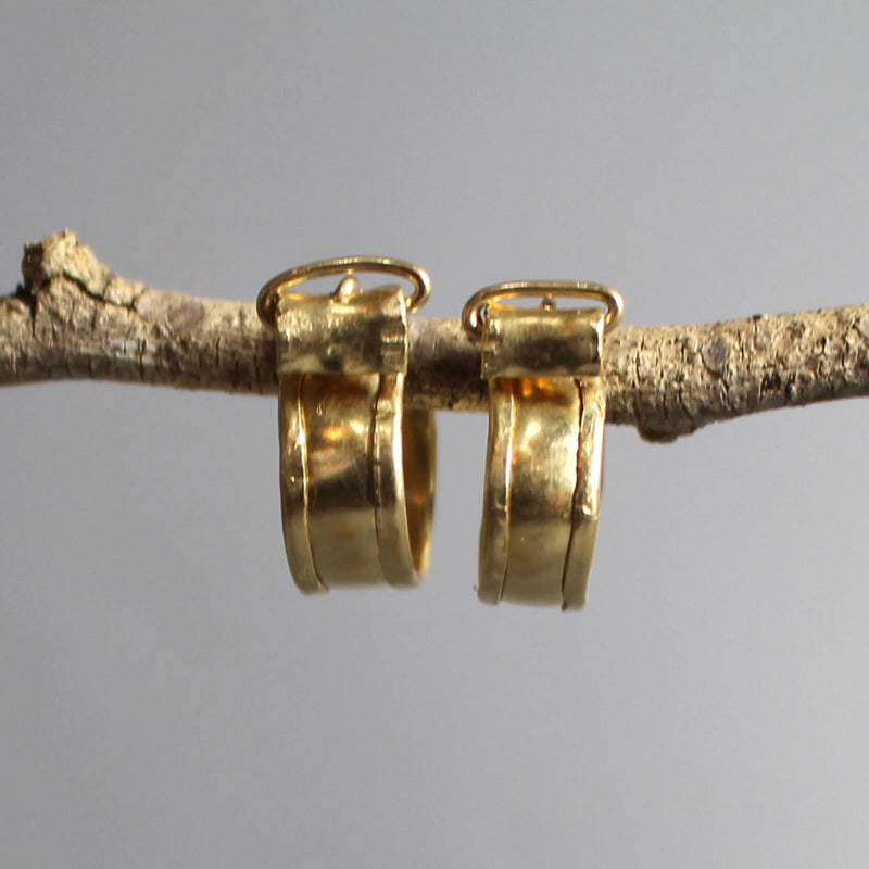 Gold Huggie Hoop Earrings, Hammered Hoop Earrings, Wide Hoop Earrings, Gold Filled or 14K Gold, Chunky Hoop Earrings, Unique Hoops, Wedding