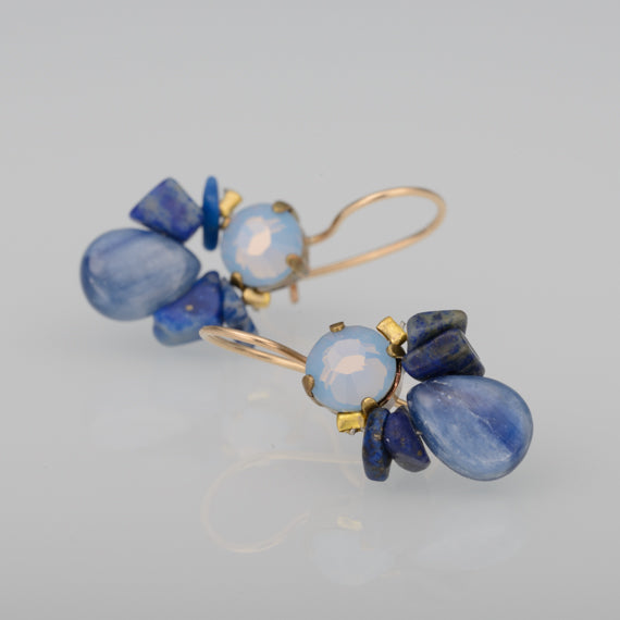 Blue Swarovski Bee Earrings