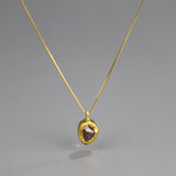 Raw Brown Diamond 24K Gold Necklace