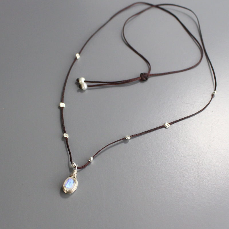 Adjustable Moonstone Choker Necklace