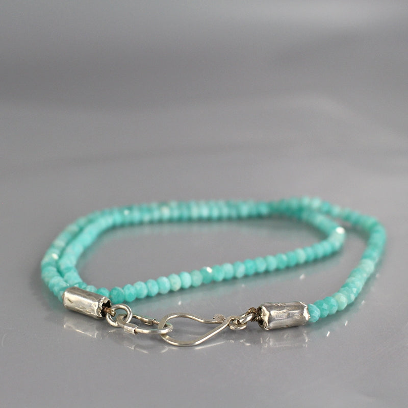 Beaded Amazonite Clasp Necklace