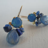 Blue Swarovski Crystal Bee Earrings
