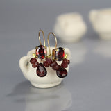 Red CZ Garnet Bee Earrings