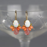 White lab Opal Coral Bee Earrings