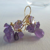 Purple Zircon Amethyst Bee Earrings