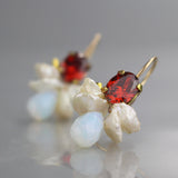 Red Cubic Zirconia Bee Earrings