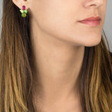 Pink Zircon Bee Stud Earrings