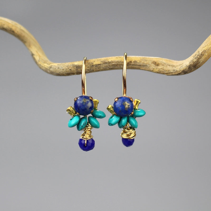 Lapis Turquoise Howlite Dancer Earrings